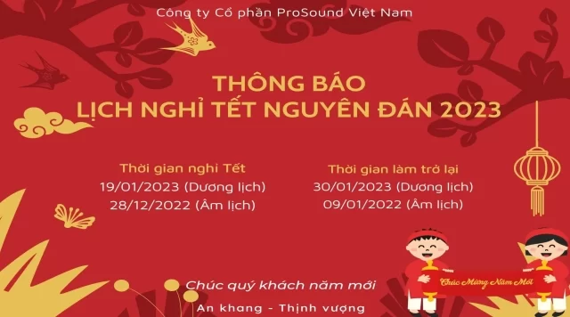 Thông báo lịch nghỉ Tết Nguyên Đán Quý Mão 2023