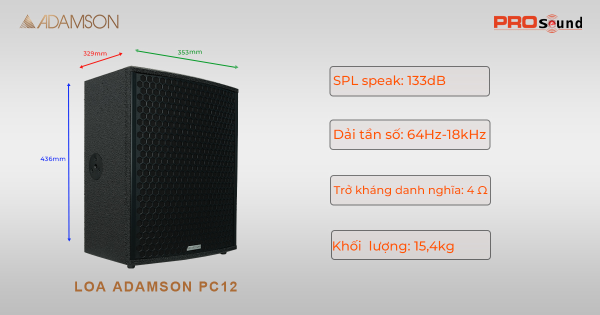 kích thước adamson pc12