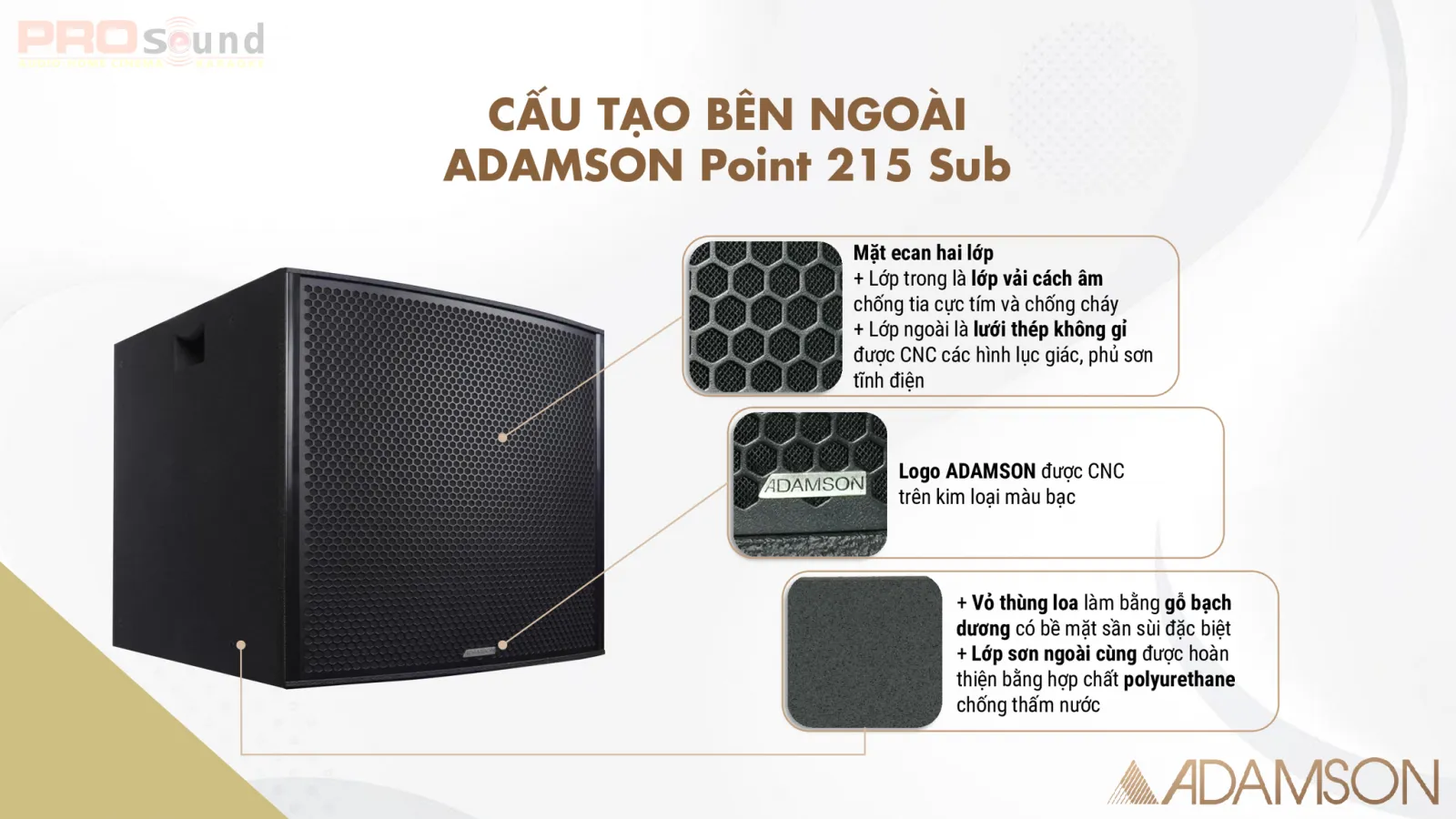 cấu tạo bên ngoài adamson point 215