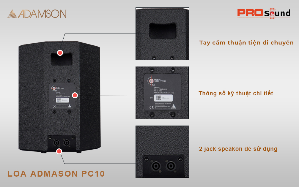 đằng sau loa adamson pc10