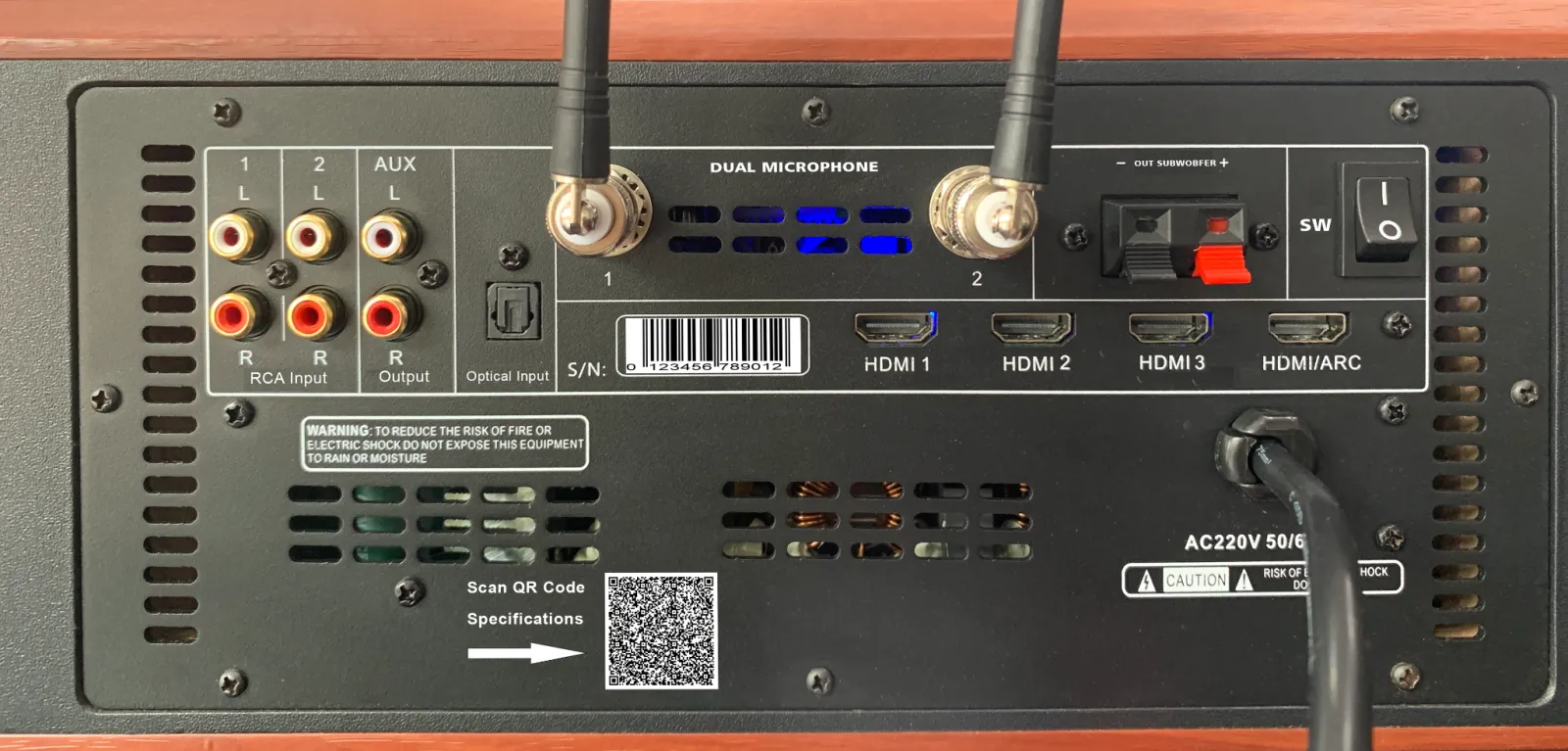 Mặt sau Loa Soundbar Karaoke Kuledy S1