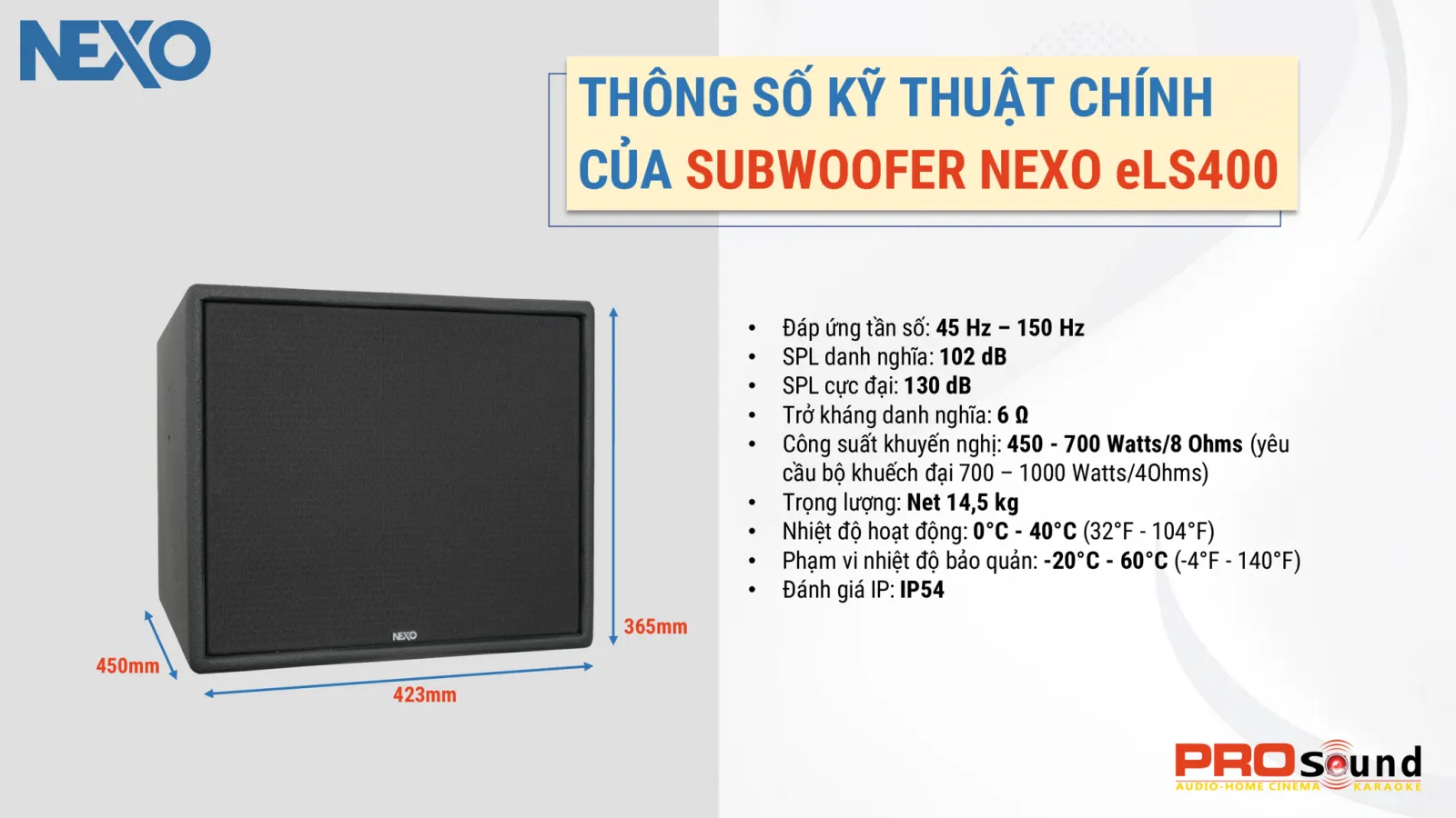 thông số k ỹ thuật loa nexo els400