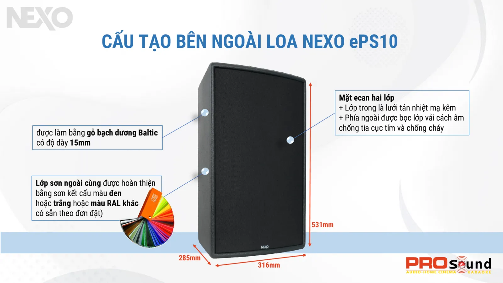 cấu tạo bên ngoài NEXO ePS10