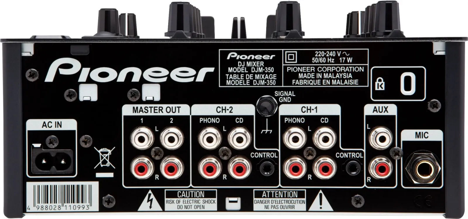 mặt sau Pioneer DJ DJM – 350