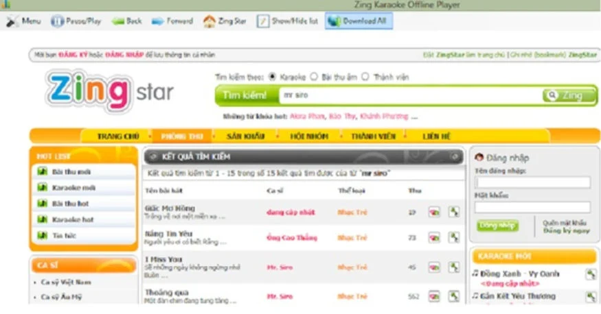 Zing Karaoke offline Player