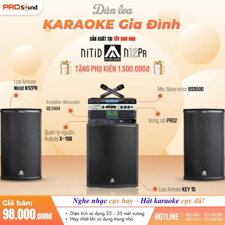 Dàn Karaoke gia đình AMATE Nitid 98 triệu