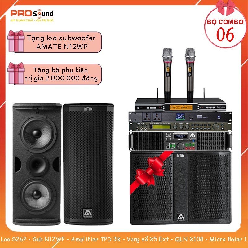 Dàn karaoke Combo Amate S26-N12WP